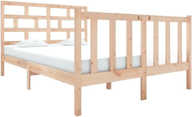 vidaXL Massivholzbett aus Kiefer in Braun, B/T/H: 120 x 200 x 125,5 cm - Bild 1