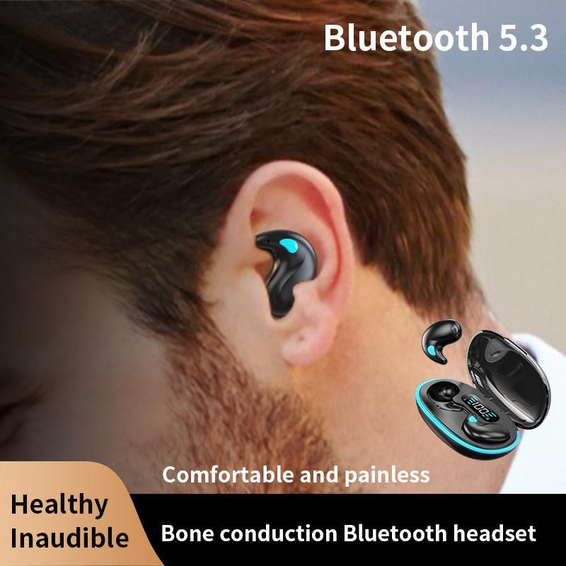 Kebidumei Invisible Sleep Wireless-Ohrhörer, Mini-Bluetooth 5.3 In-Ear-Headsets mit Ladehülle, Geräuschunterdrückung und HiFi-Stereo-Sound, Schwarz - Bild 2