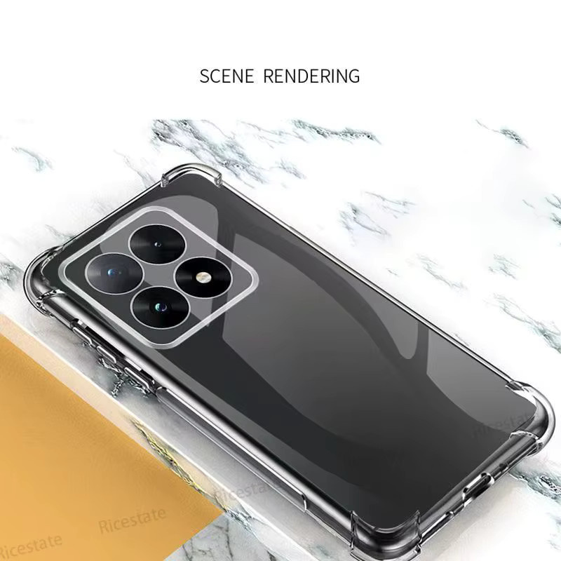Ricestate Stoßfeste Handyhülle für Xiaomi 15T und 15T Pro aus transparentem Silikon und weichem TPU - Bild 3