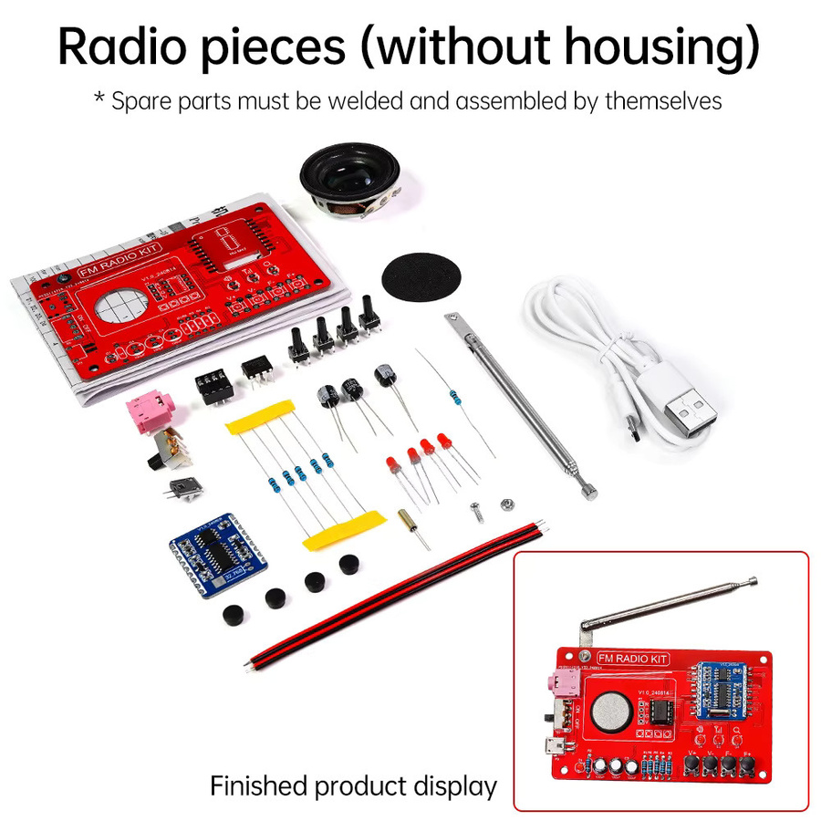 diymore DIY FM-Radio-Bausatz RDA5807 Modul 87-108MHz mit Geräuschunterdrückung für Schulunterricht und DIY-Enthusiasten - Bild 2