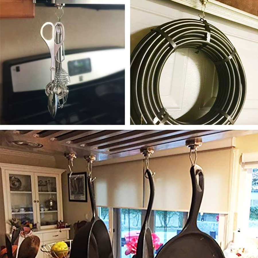 U-POLEMAG Set aus 30 magnetischen Drehhaken in Silber, inklusive 10 Heavy Duty Neodym-Magnethaken mit 13,6 kg Tragkraft für den Grill - Bild 2
