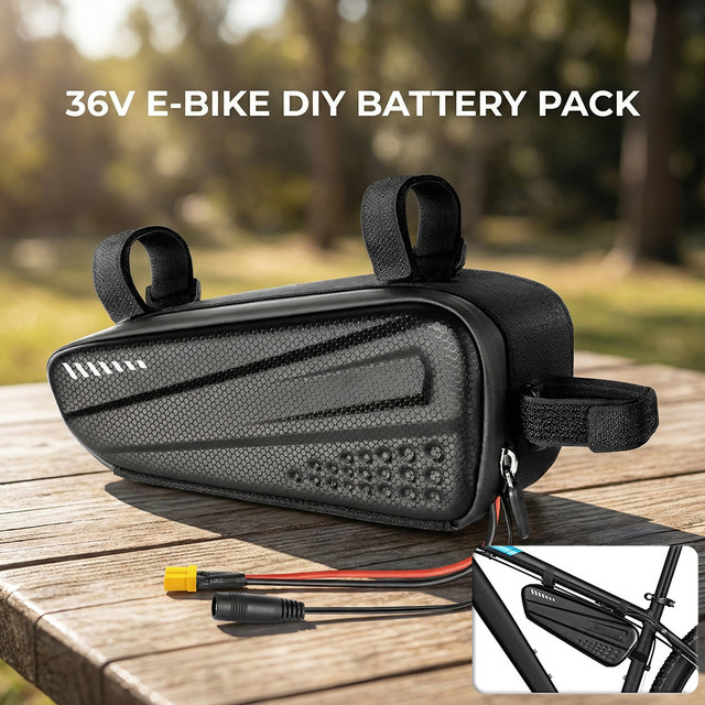 Reoaoone DIY E-Bike Lithium-Ionen Batterie im Dreieck-Design, 48V/36V, Schwarz, für elektrische Fahrräder und Roller mit 500W Motor - Bild 1