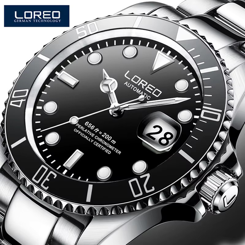 LOREO Armbanduhr Automatik, Edelstahl, Saphirglas, Silber, Herren - Bild 3