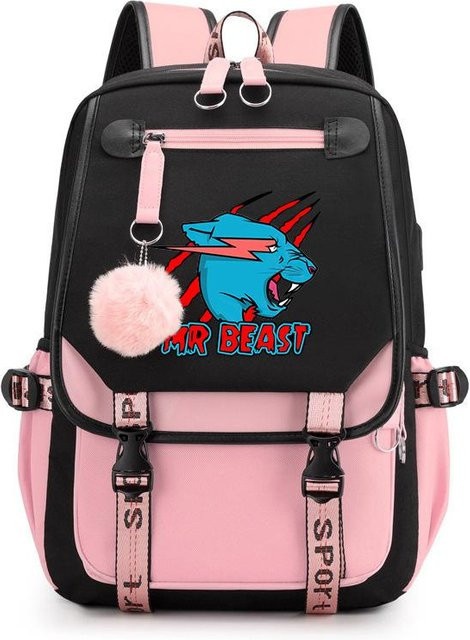 3-teiliges Mr Beast Schulrucksack-Set Lightning Cat in Multicolour mit Schultasche und Federmäppchen aus Oxford-Stoff - Bild 1