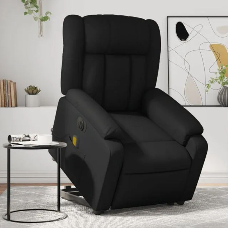 Vidaxl Massagesessel mit elektrischer Aufstehhilfe in Schwarz aus Kunstleder - Bild 1