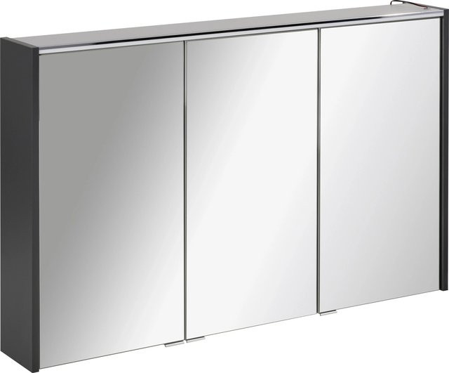 Fackelmann Spiegelschrank Denver Anthrazit mit LED-Beleuchtung und Softclose Türen B/H/T: 110 x 68,3 x 16 cm - Bild 1