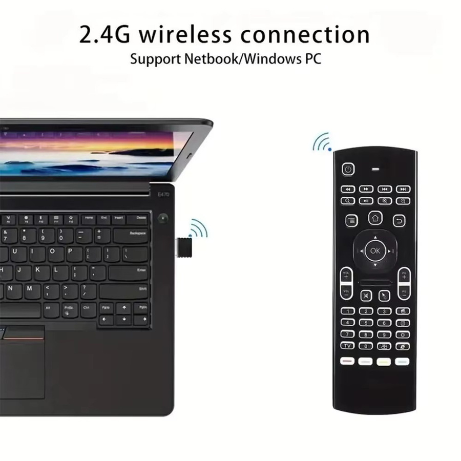 MRSVI Air Mouse MX3 Drahtlose Tastatur mit Hintergrundbeleuchtung und Sprachsteuerung in Schwarz für Android TV Boxen - Bild 5