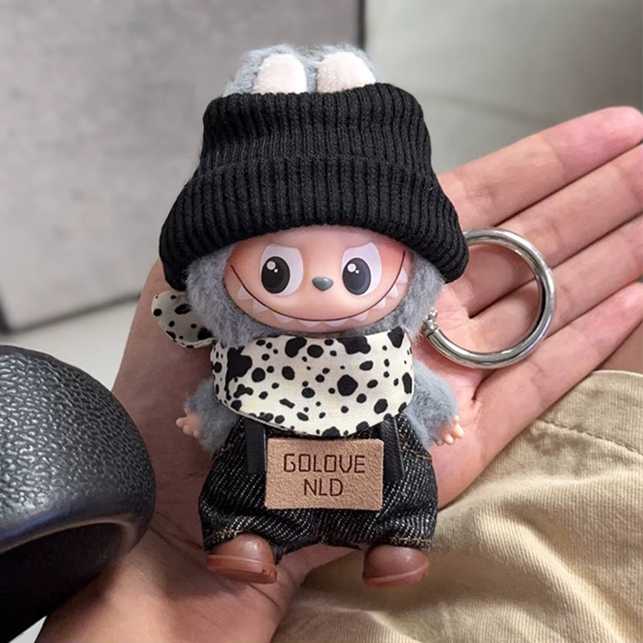EVANOVM Mini Labubu Pin Für Liebe, Puppe Zubehör, Schwarz, Plüsch / Textil - Bild 3