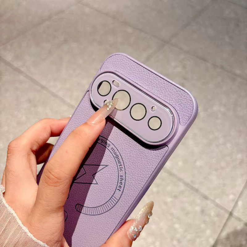Google Pixel Hülle mit Ledertextur und Kameraschutz in Beige, Magnetisches kabelloses Laden, Dünne Stoßfänger-Schutzhülle für Pixel 11, 10a, 9a, 8a und Pixel Pro XL - Bild 2