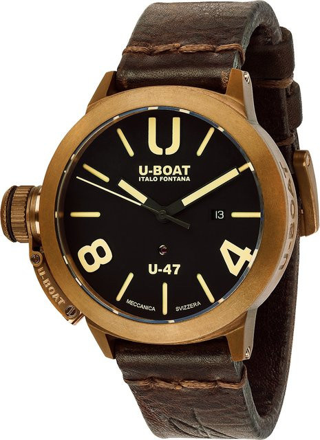 U-Boat Automatik Armbanduhr, Bronze, 47 mm, Herren, Leder, Schwarz - Bild 1