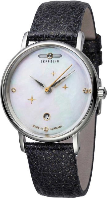 Zeppelin Damenuhr, Quarz, Edelstahl, Perlmutt, 36 mm, 5 ATM - Bild 1