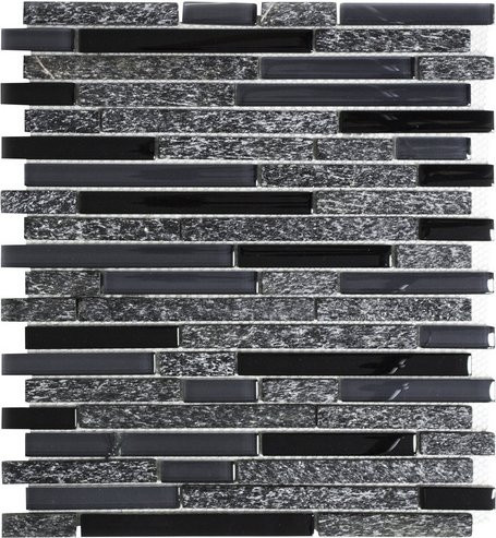 HuH Mosaik Mosaikfliese Nature Wandbelag in Grau und Schwarz mit Steinoptik, B: 33,8 cm, H: 29,8 cm - Bild 1