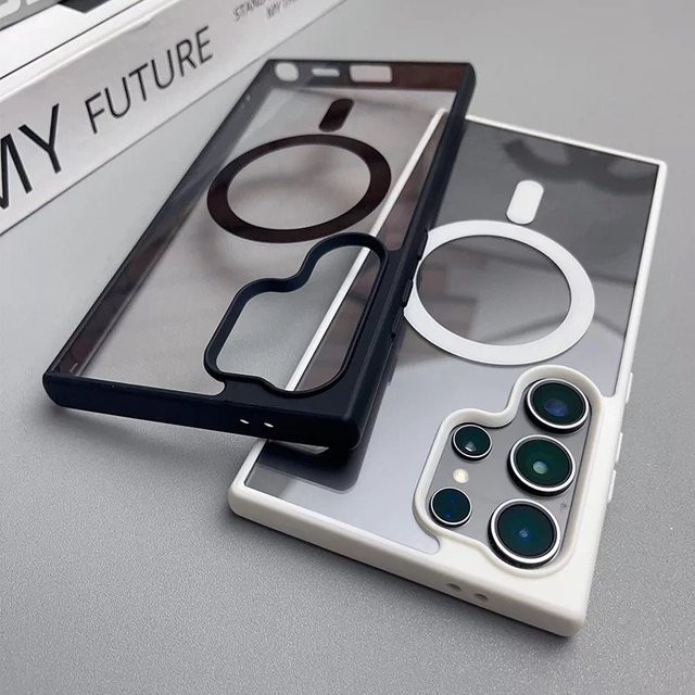 NMEGOU Transparente Magnetische Handyhülle für Samsung Galaxy S26 S25 S24 S23 S22 Ultra Plus mit MagSafe Kompatibilität und Stoßfestem Schutz in Blau - Bild 1