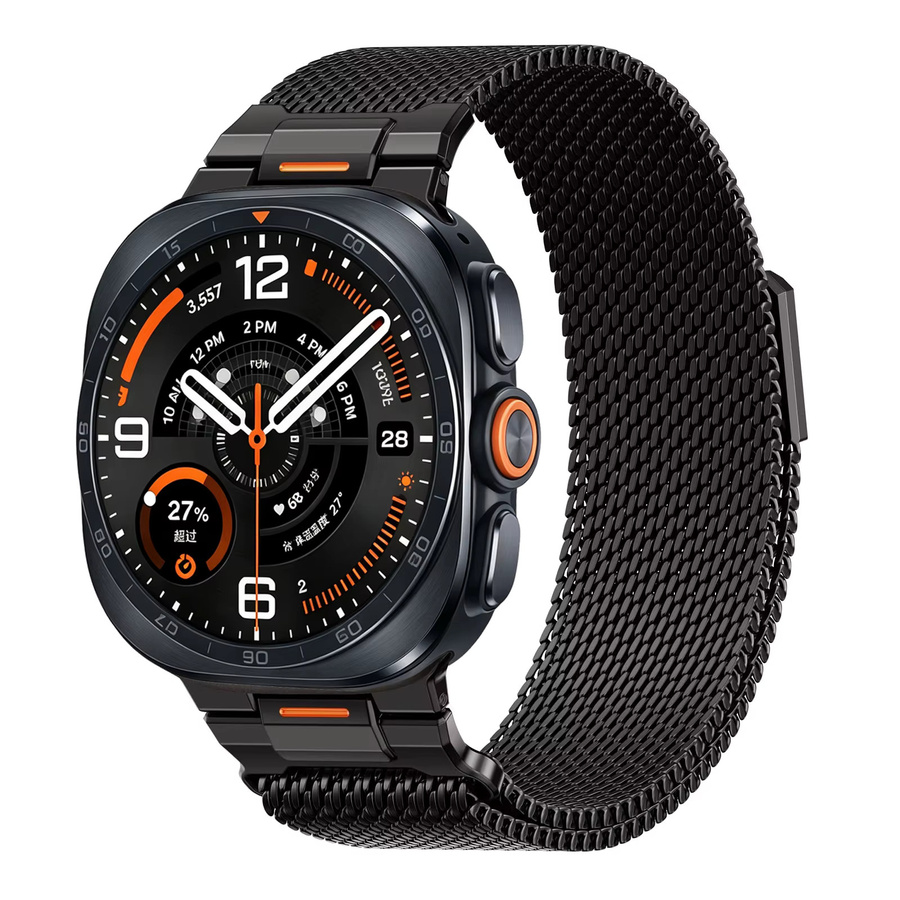 Milanaise-Armband Edelstahl, Schwarz, Unisex - Bild 2