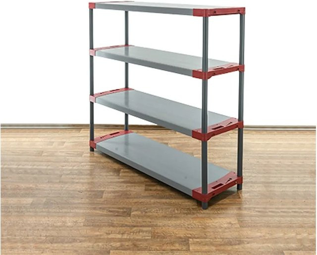 PROREGAL Kunststoffregal Big Grey Bear in Grau/Rot, H x B x T: 138 x 140 x 46 cm - Bild 1