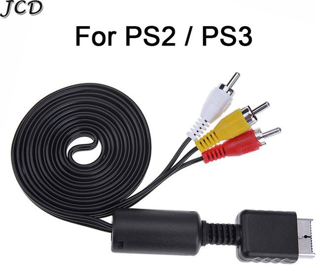 JCD Audio Video AV Kabel mit 3 RCA Steckern aus Kupferdraht für PS1, PS2 und PS3 Konsolen, Länge: 1,8 m, Multicolor - Bild 1