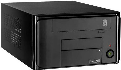 Inter-Tech MI-008 ITX PC-Gehäuse in Schwarz für Mini-ITX-Systeme mit USB-A - Bild 1