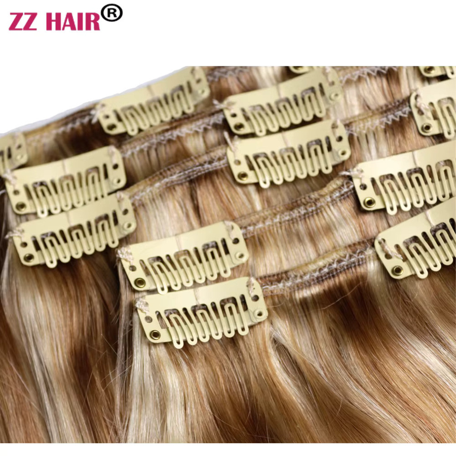 ZZHAIR Remy-Haarverlängerung, 100 % brasilianisches Echthaar, glatt, 5-teiliges Set - Bild 4