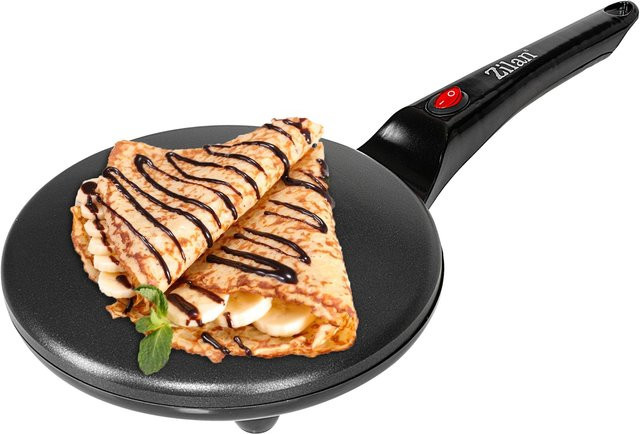 Zilan Crêpes Maker mit Antihaftbeschichtung und Cool-Touch-Griff, 800W, Schwarz, Durchmesser: 20 cm - Bild 1