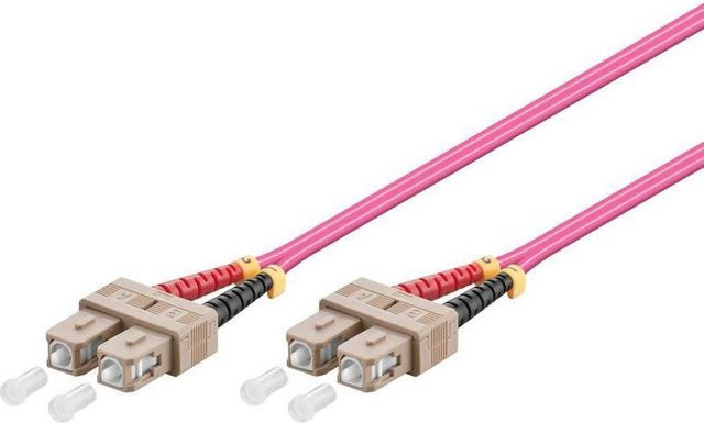 MicroConnect Glasfaser Patchkabel OM4 SC/UPC auf SC/UPC, Farbe: Pink, Länge: 10 m - Bild 1