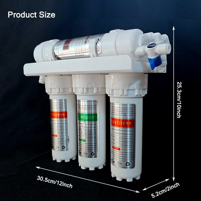 BROVA Ultrafiltrationsfilter für Haushalt und Küche, 5-Stufen oder 6-Stufen mit 0,01 Mikron Filtrationsgenauigkeit, Farbe: Weiß, B/T/H: 25,3 x 30,5 cm - Bild 1