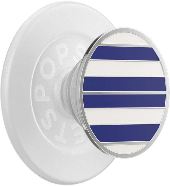 Popsockets Handyhalterung Enamel Nautical Stripe in Weiß mit Magnetfunktion - Bild 1