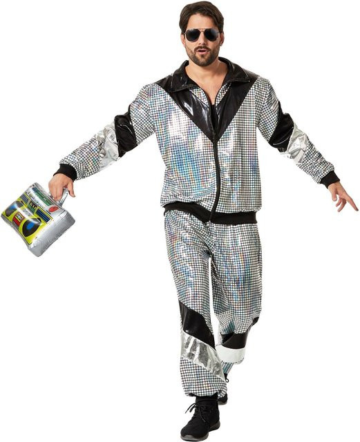 tectake Herrenkostüm Retro 80er 90er Jahre Disco Jogginganzug - Bild 1