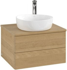 V&B Waschtischunterschrank Antao ohne Frontstruktur mit Beleuchtung, Farbe: Honig Eiche, B/T/H: 60 x 36 x 50 cm - Bild 1