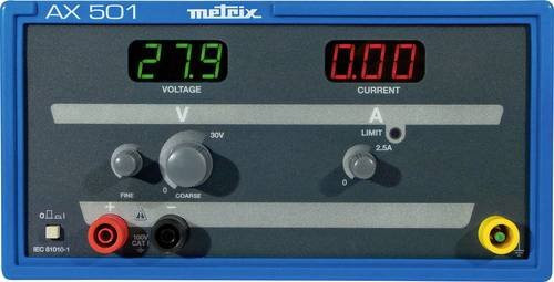 Metrix AX 501 Labornetzgerät in Blau, 1 Ausgang, einstellbar 0 - 30 V/DC und 0 - 2.5A - Bild 1