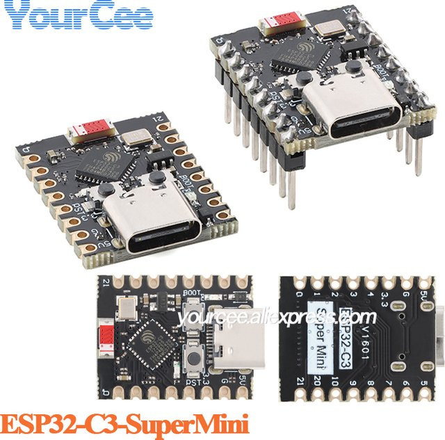 ESP32-C3-SuperMini Entwicklungsboard mit Wi-Fi und Bluetooth in Schwarz (1 oder 10 Stück) - Bild 1