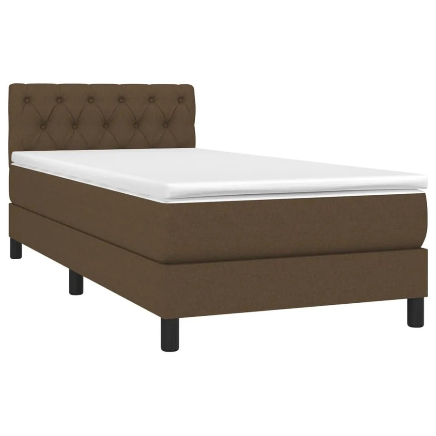 vidaXL Boxspringbett mit Matratze Chesterfield Design Dunkelbraun B/T/H: 80 x 200 x 88 cm - Bild 2