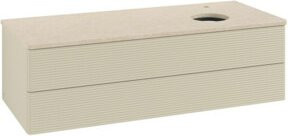 V&B Waschtischunterschrank Antao mit Frontstruktur und Beleuchtung, Farbe: Grau, B/T/H: 120 x 50 x 50 cm - Bild 1