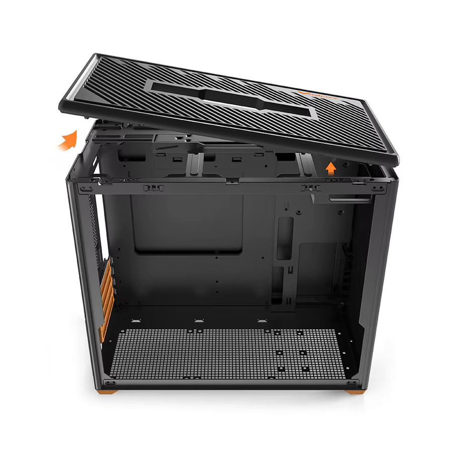 Power Train P80 Open-Frame-Gehäuse für MATX und ITX Desktop-PCs in Weiß mit Unterstützung für 240mm Wasserkühlung - Bild 2