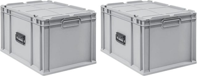 PROREGAL Spar Set 2x Eurobox Nextgen Portable Transportbehälter Grau, H x B x T: 33,5 x 60 x 40 cm, 60 Liter - Bild 1