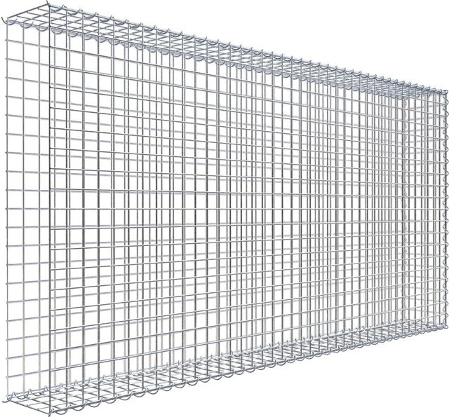 Gabiona Gabione-Anbaukorb Typ 2 in Silbergrau, B/H/T: 200 x 100 x 20 cm, Maschenweite 5 x 5 cm - Bild 1