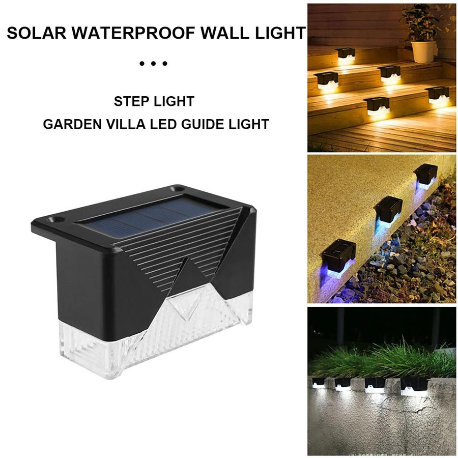 SHIJIN Light 16er Set Solar-LED-Außenleuchten in Schwarz mit buntem RGB-Licht, wasserdichte Solar-Treppenleuchten für Garten und Weg - Bild 5