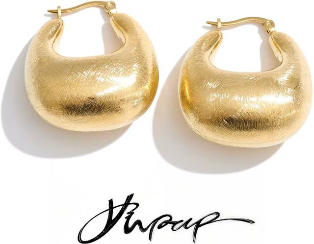 Yhpup Creolen Edelstahl, Gold, Damen - Bild 1