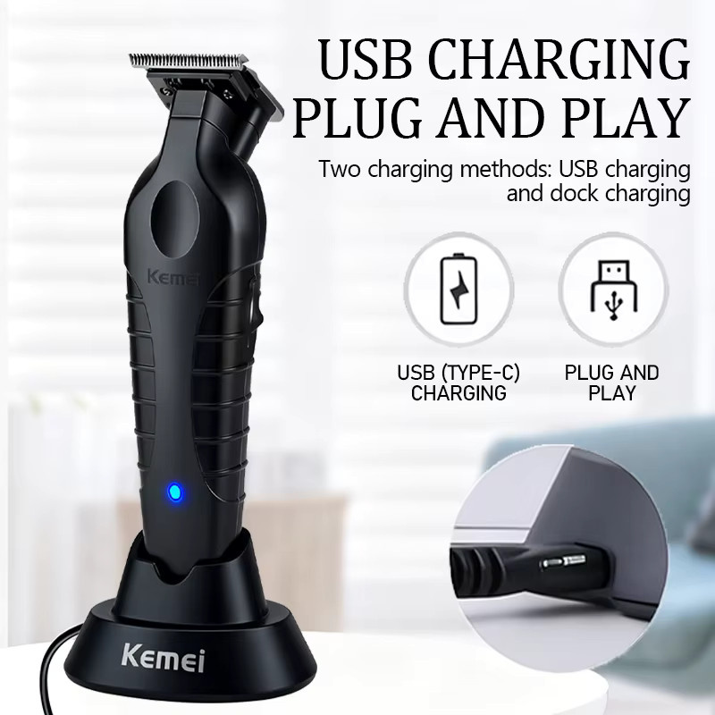 Kemei Elektrischer Haarschneider, Schwarz, Unisex - Bild 2