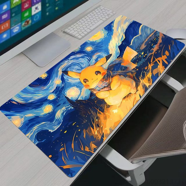 Potdemiel Pokemon Pikachu Mauspad XXL Schreibtischunterlage Multicolour B/T: 90 x 40 cm - Bild 1