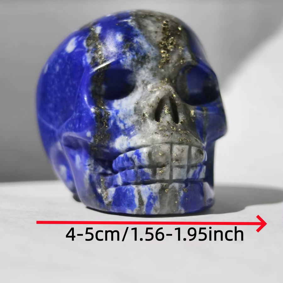 Handgefertigter Lapislazuli-Schädel von CrystalHola in Blau zur Dekoration für dein Zuhause oder dein Büro - Bild 2