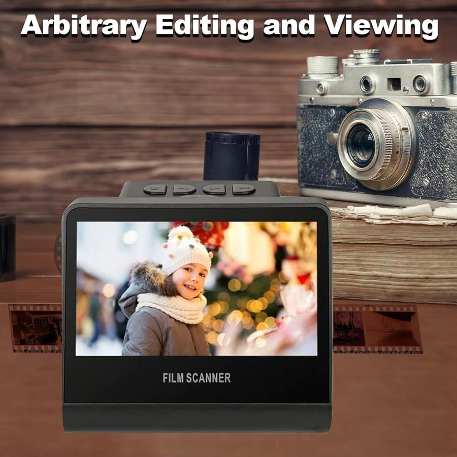 KKMOON Digitaler Filmscanner mit 22MP Auflösung, 5-Zoll-LCD-Bildschirm und 16GB Speicher, Schwarz, Konvertierung von Negativfolien in JPEG-Fotos - Bild 4