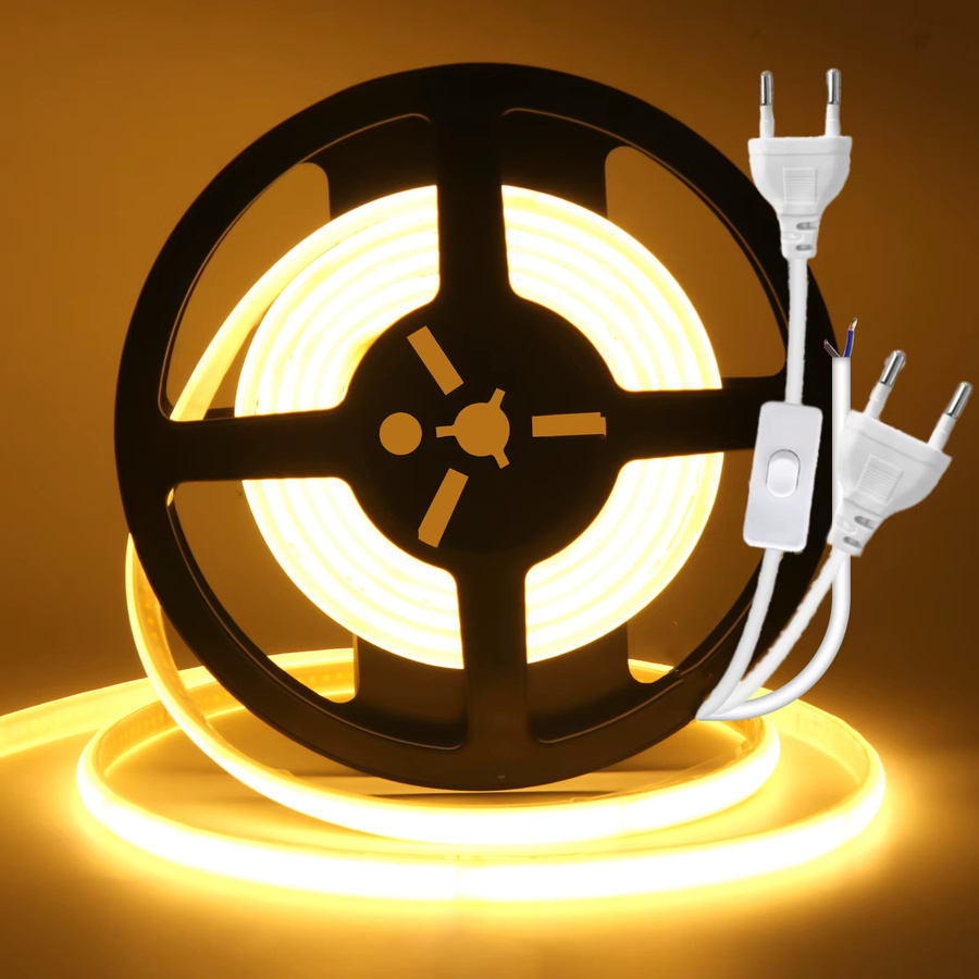 HEGEHE COB LED Neon Streifen IP65 mit 240 LEDs pro Meter, 230V, Weiß, flexibler Klebestreifen mit EU-Stecker - Bild 4