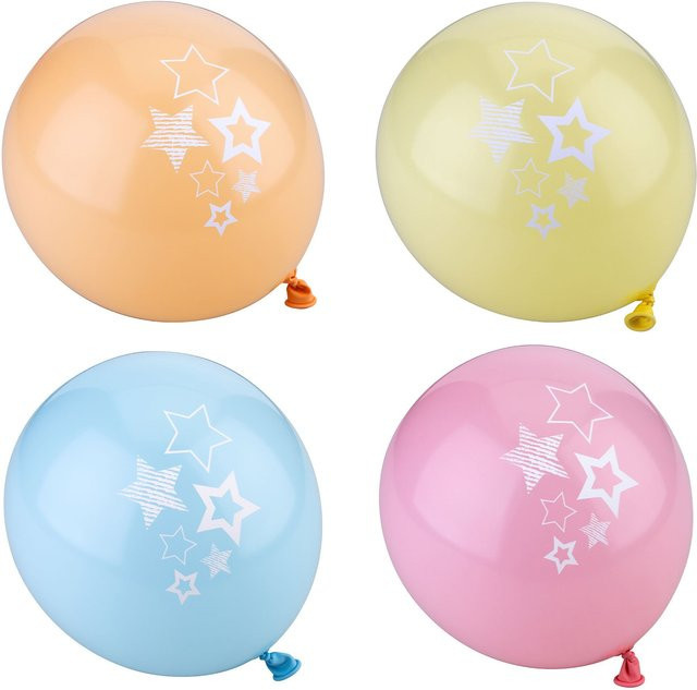 Fackelmann Luftballons in Sternform, 5 Stück, Mehrfarbig in Pastelltönen - Bild 1