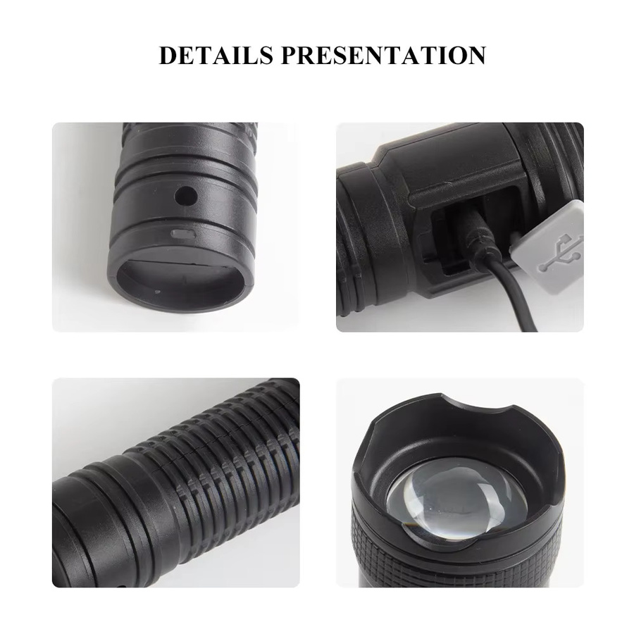 Heinast Wiederaufladbare LED-Taschenlampe und Laterne in Schwarz aus Aluminium und Kunststoff - Bild 4