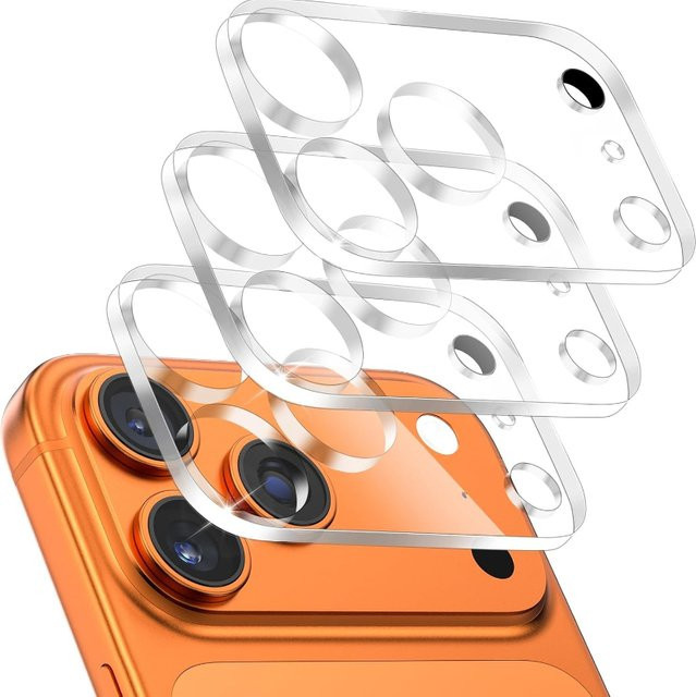 3er-Set Kameraobjektivschutz aus 9H HD Panzerglas in Transparent für iPhone 17 16 15 14 13 12 11 Pro Max - Bild 1