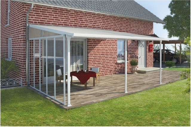 Palram FERIA SIDE WALL 4 Seitenwand in Weiß, B: 330 cm, T: 3,4 cm, H: 260-305 cm - Bild 1
