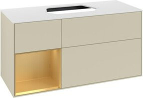 V&B Waschtischunterschrank Finion in Seidengrau lackiert mit Regal links, Breite: 120 cm, Tiefe: 50,1 cm, Höhe: 50,1 cm - Bild 1