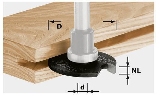 Festool Scheibennutfräser HW in Silber, Durchmesser: 40 mm, Arbeitslänge: 5 mm, Schaftdurchmesser: 6 mm - Bild 1