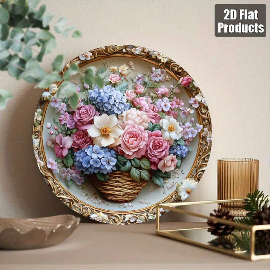 VogueMetal Rundes Blumen-Wandkunst Schild aus Aluminium in Multicolour, Durchmesser: 60,96 cm - Bild 6