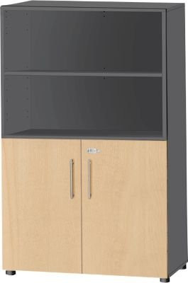 Schäfer Shop Select Kombischrank Start Off mit 4 OH, abschließbar, Graphit/Ahorn, B/T/H: 80,0 x 42,0 x 151,4 cm - Bild 1